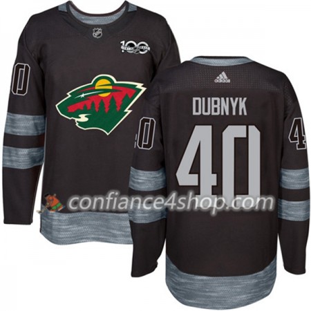 Adidas Maillot de Hockey Minnesota Wild Devan Dubnyk 40 1917-2017 100th Anniversary Noir Authentic - Homme